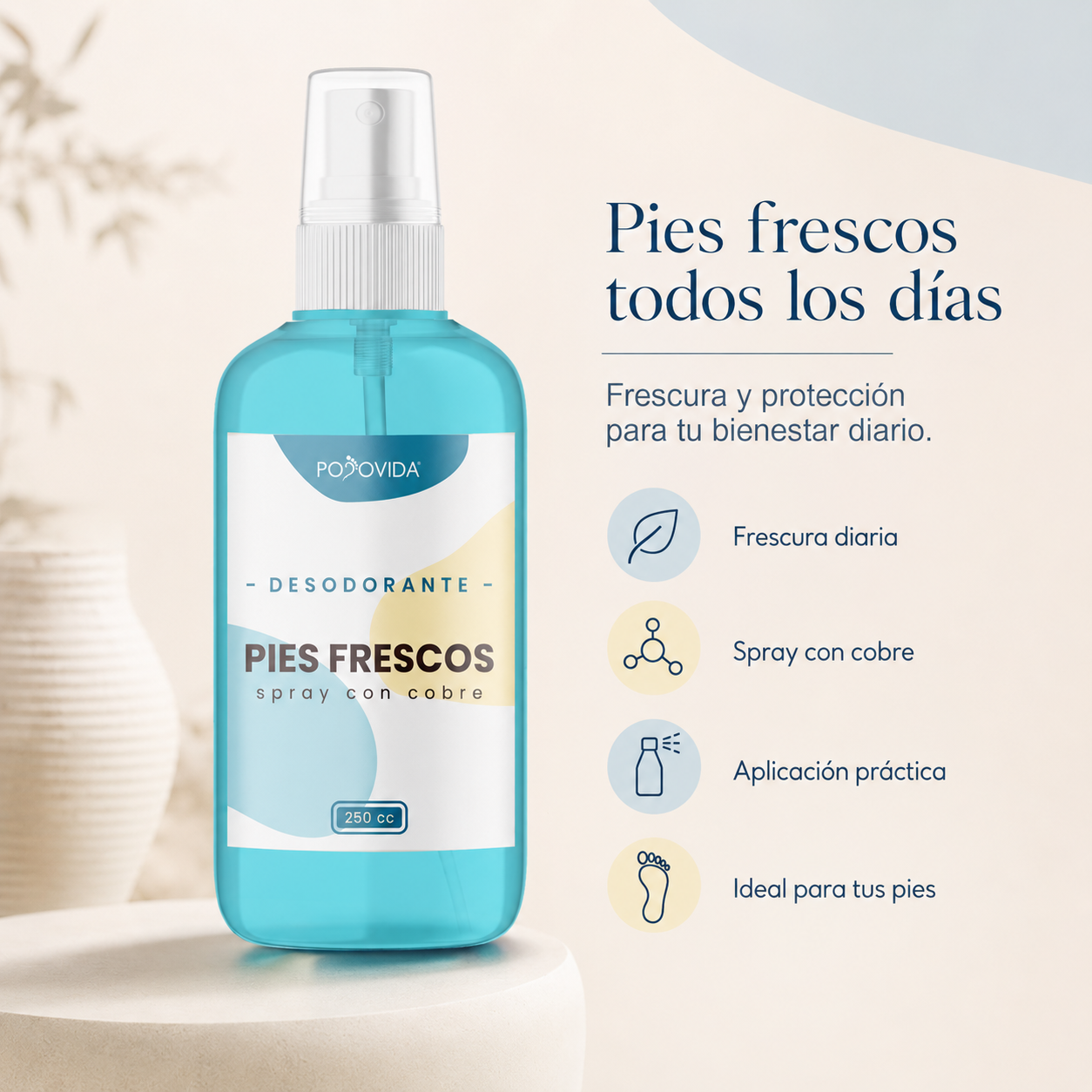Desodorante Pies Frescos – Spray con Cobre