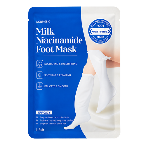 Mascarilla Hidratante para Pies Secos con Niacinamida y Leche Kormesic