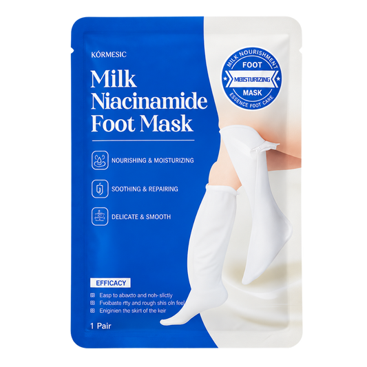 Mascarilla Hidratante para Pies Secos con Niacinamida y Leche Kormesic