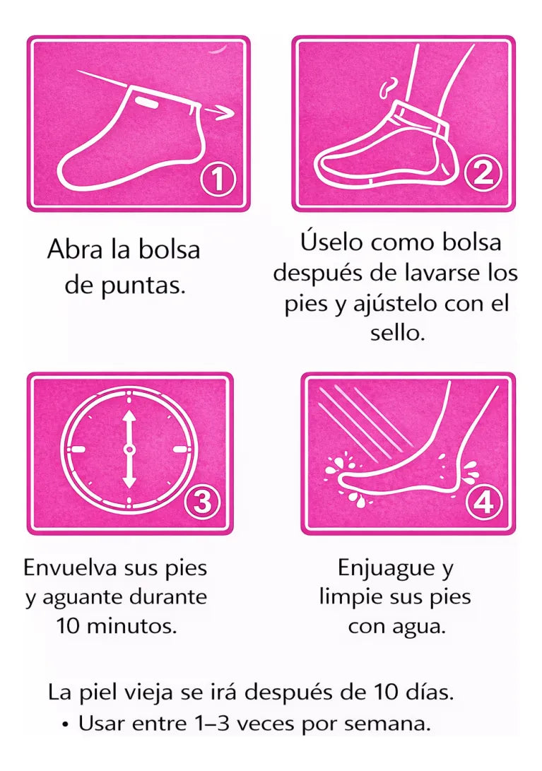 Máscara Renovadora para Pies con Colágeno – Efecto Peeling