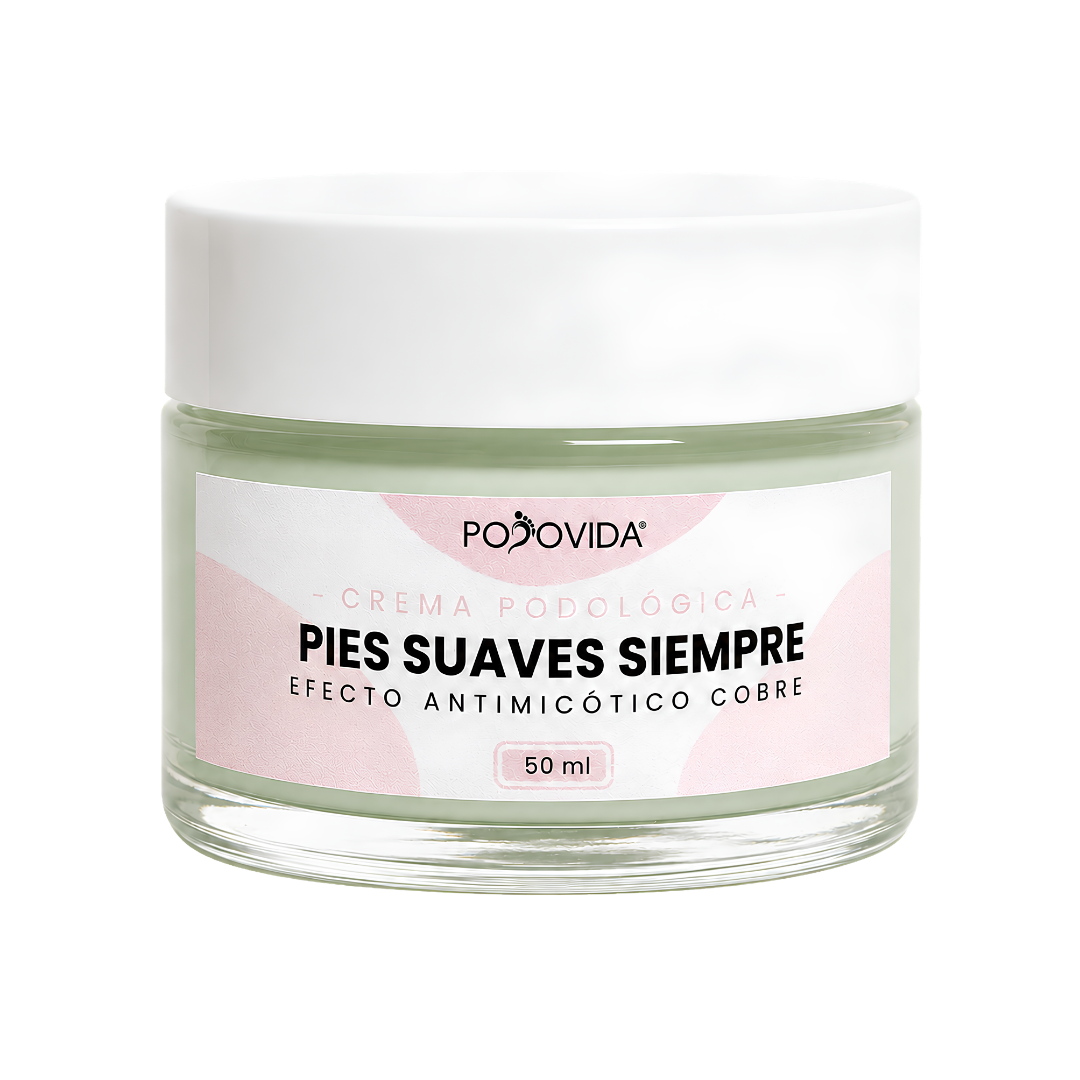 Crema podológica PodoVida Pies Suaves Siempre con efecto antimicótico de cobre, envase de 50 ml